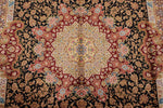 7x10 Black and Red Turkish Silk Rug