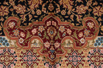 7x10 Black and Red Turkish Silk Rug