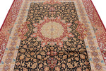 7x10 Black and Red Turkish Silk Rug