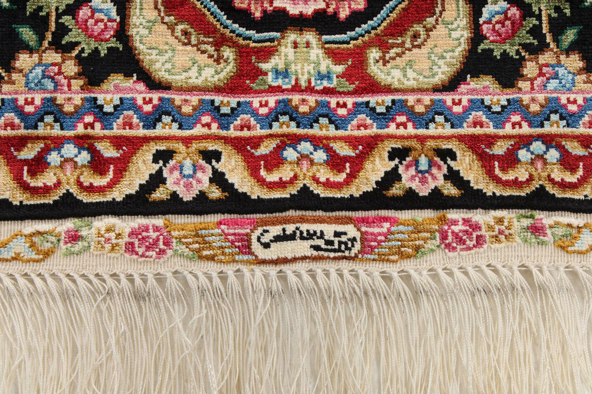 4x6 Red and Black Turkish Silk Rug
