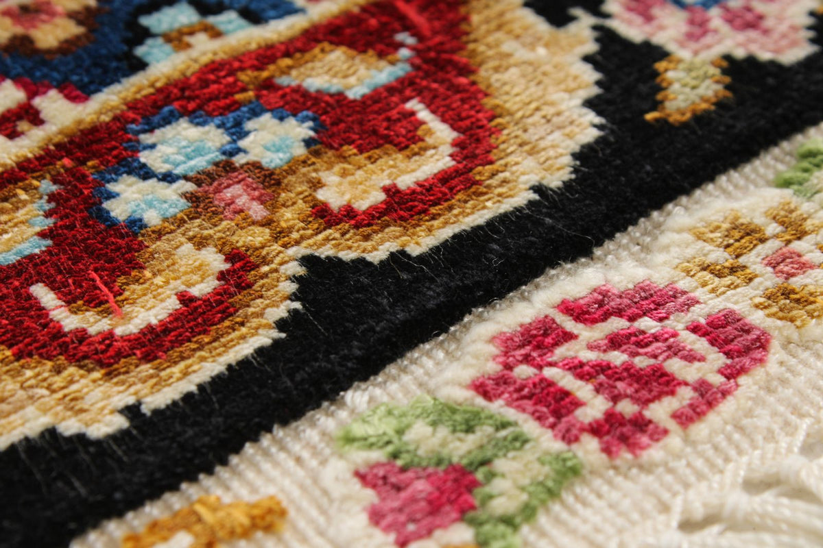 4x6 Red and Black Turkish Silk Rug