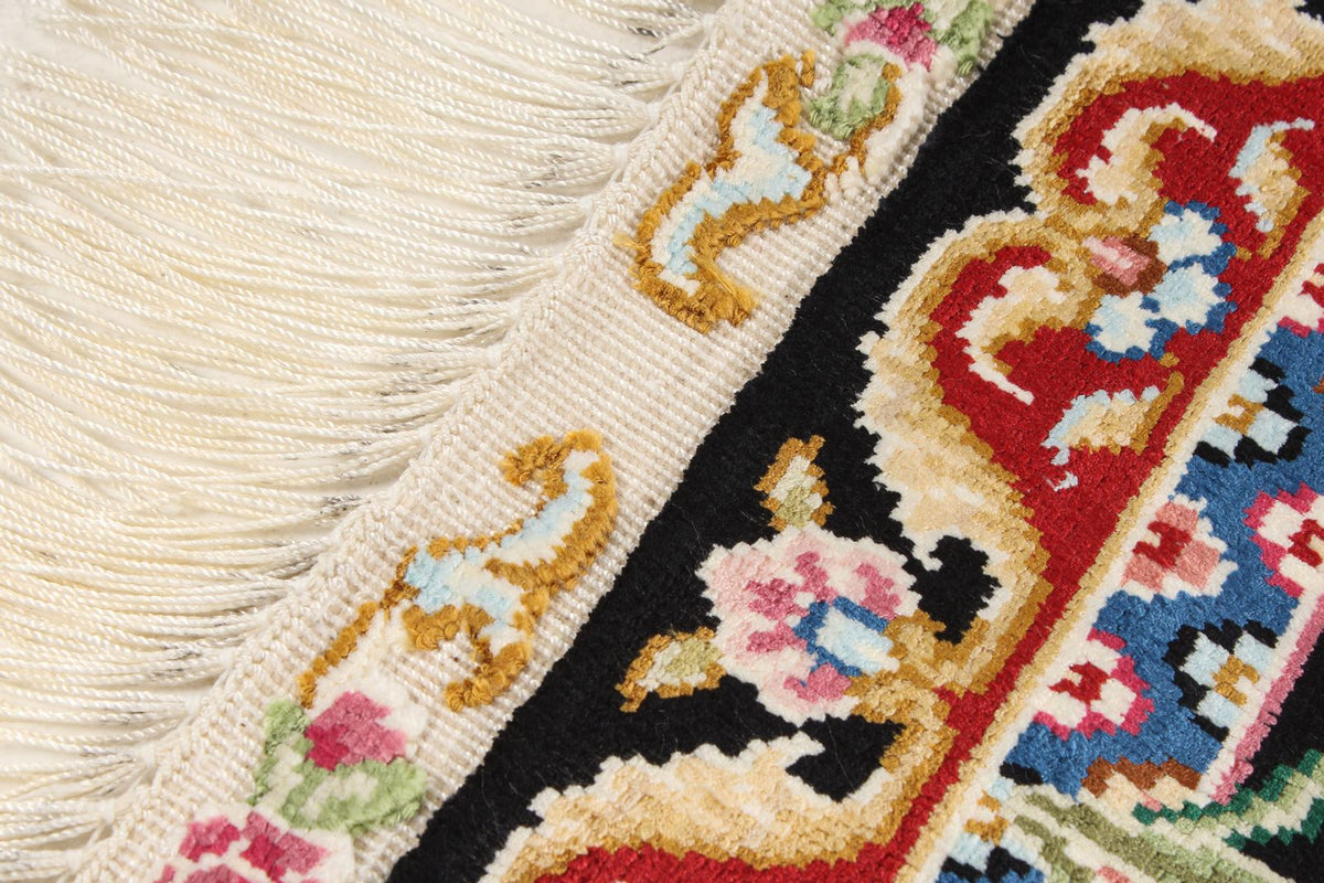 4x6 Red and Black Turkish Silk Rug