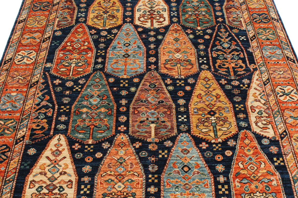 5x6 Navy and Red Anatolian Traditional Rug