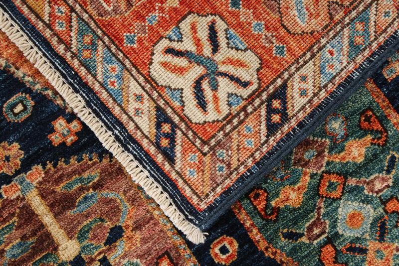 5x6 Navy and Red Anatolian Traditional Rug