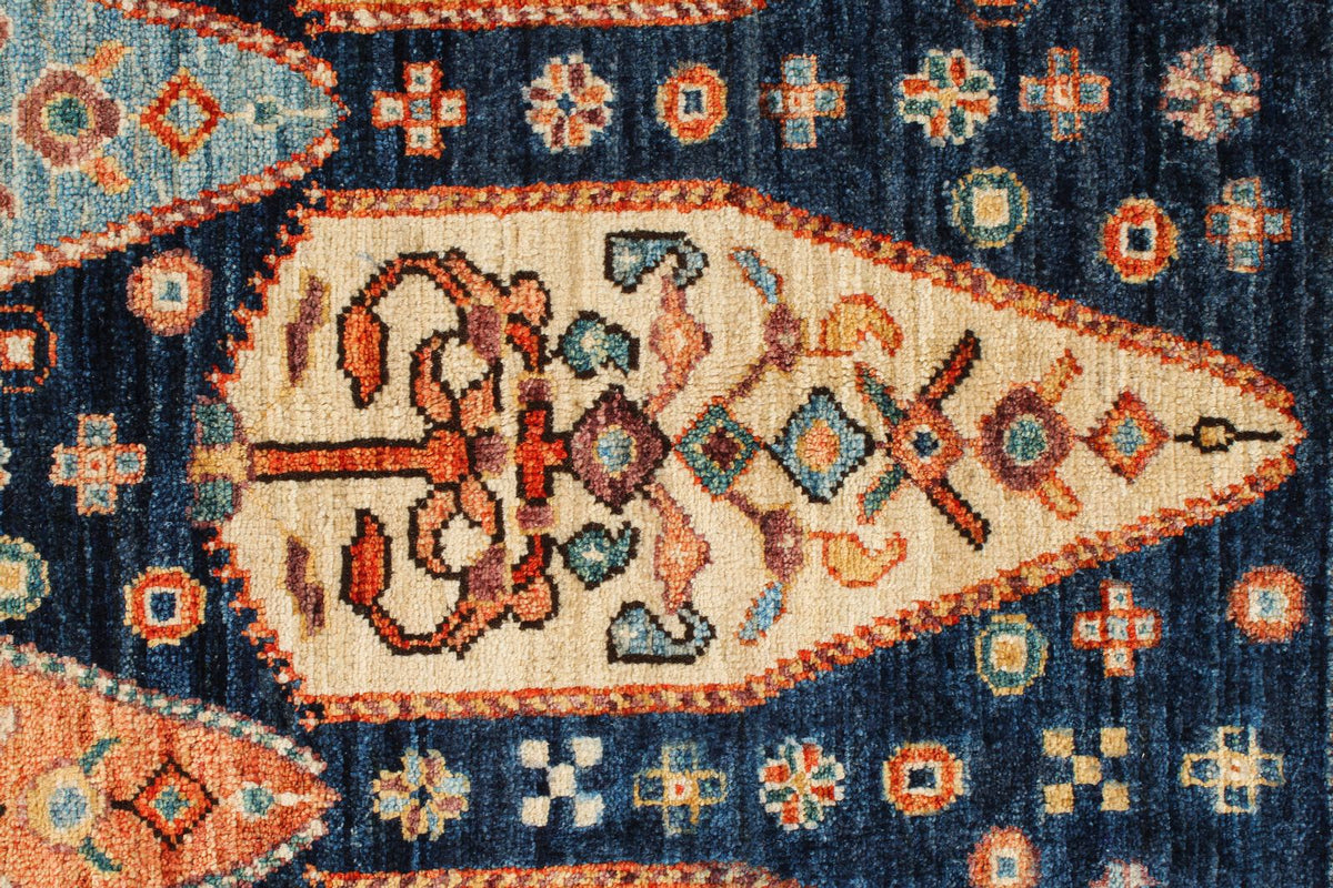 5x6 Navy and Red Anatolian Traditional Rug