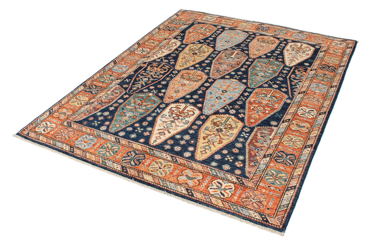 5x6 Navy and Red Anatolian Traditional Rug