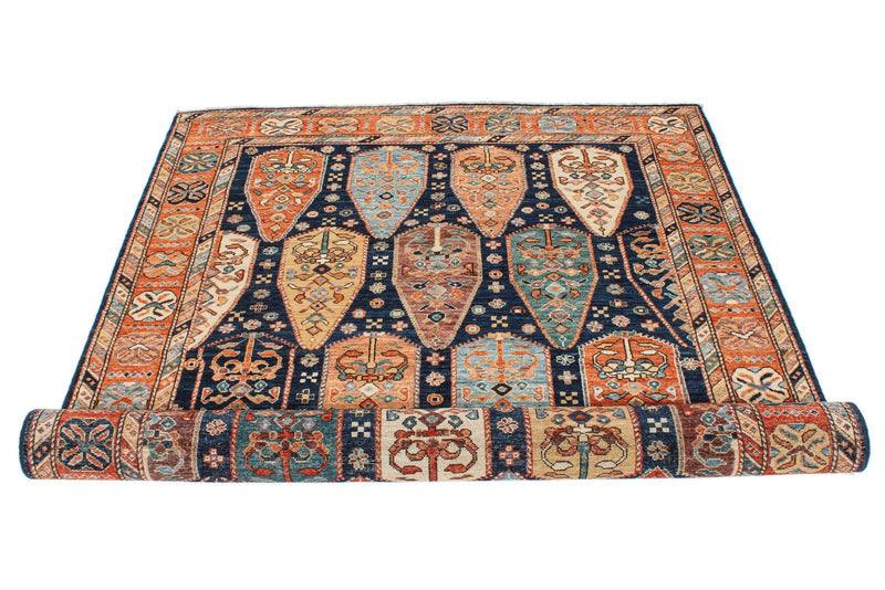 5x6 Navy and Red Anatolian Traditional Rug