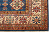 7x9 Blue and Ivory Kazak Tribal Rug