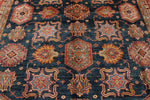 9x12 Navy and Red Kazak Tribal Rug