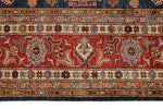 9x12 Navy and Red Kazak Tribal Rug