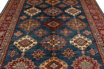 8x11 Navy and Red Kazak Tribal Rug