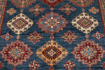 8x11 Navy and Red Kazak Tribal Rug