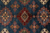 8x11 Navy and Red Kazak Tribal Rug