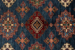 8x11 Navy and Red Kazak Tribal Rug