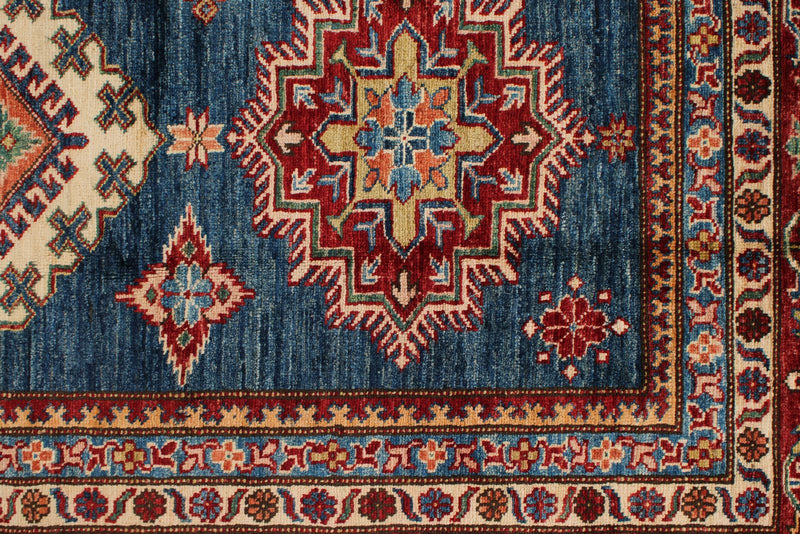 8x11 Navy and Red Kazak Tribal Rug