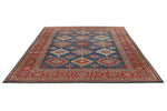 8x11 Navy and Red Kazak Tribal Rug