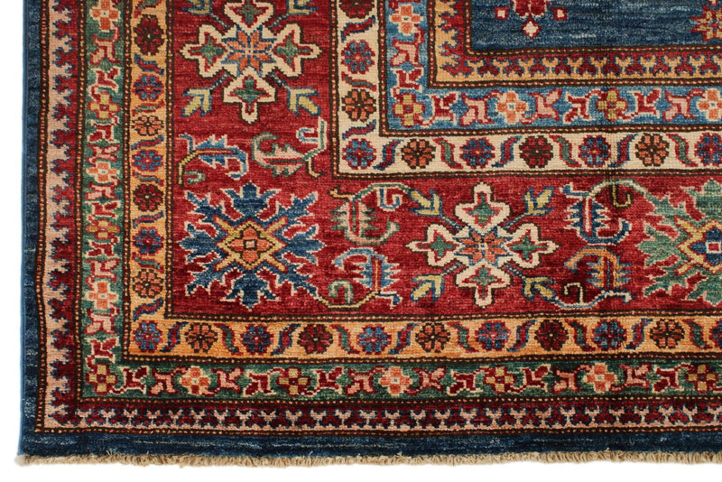 8x11 Navy and Red Kazak Tribal Rug