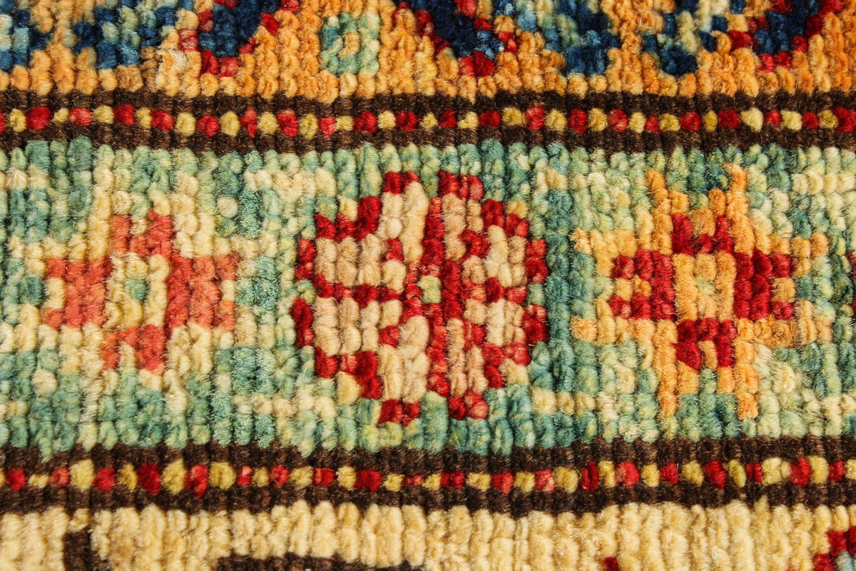 6x9 Red and Ivory Kazak Tribal Rug