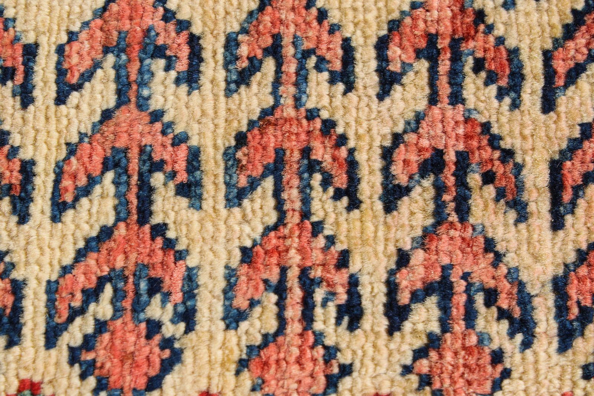 6x8 Red and Ivory Kazak Tribal Rug