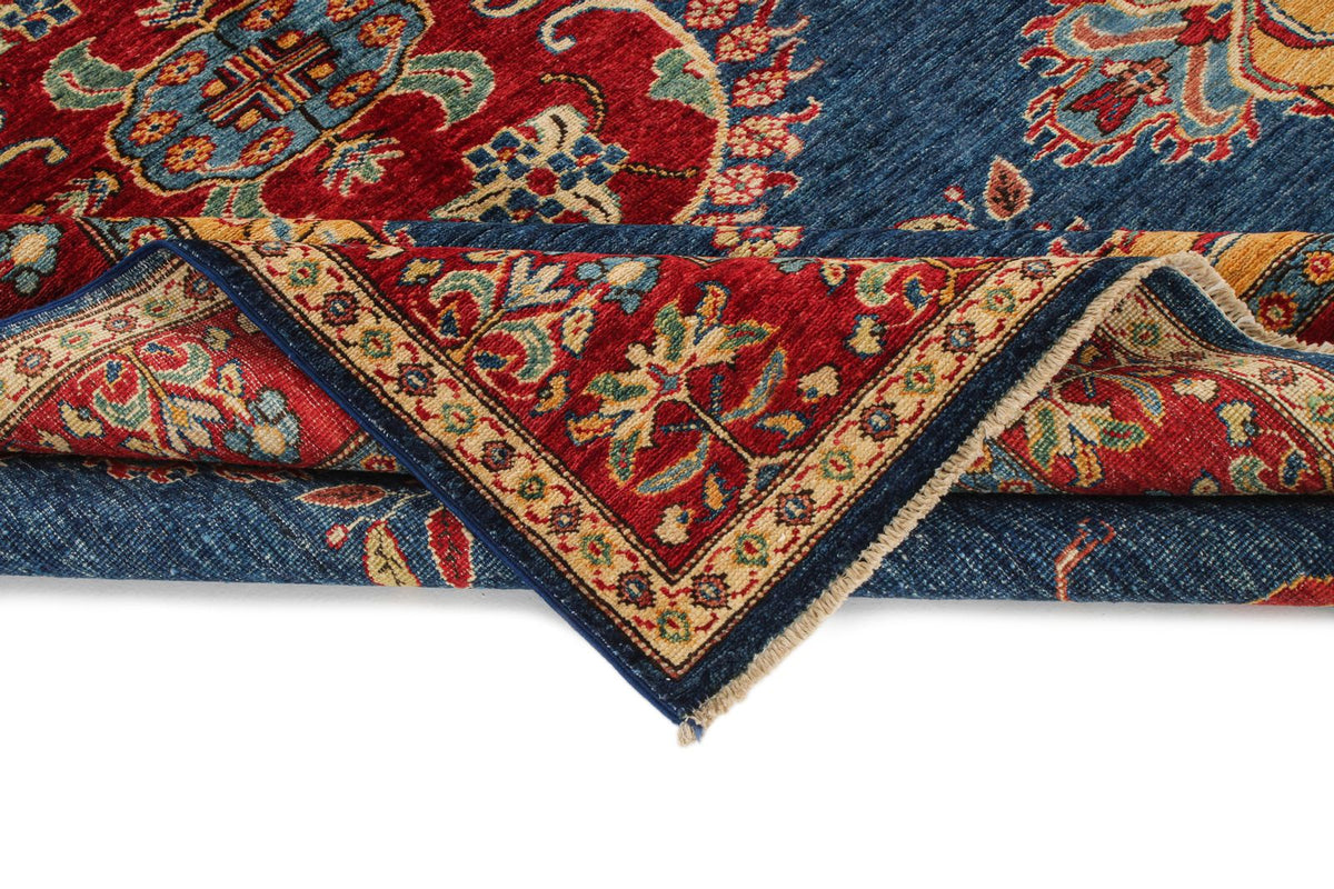 5x8 Navy and Red Kazak Tribal Rug