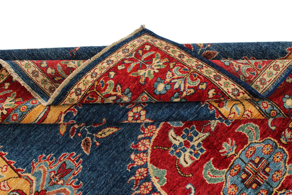 5x8 Navy and Red Kazak Tribal Rug