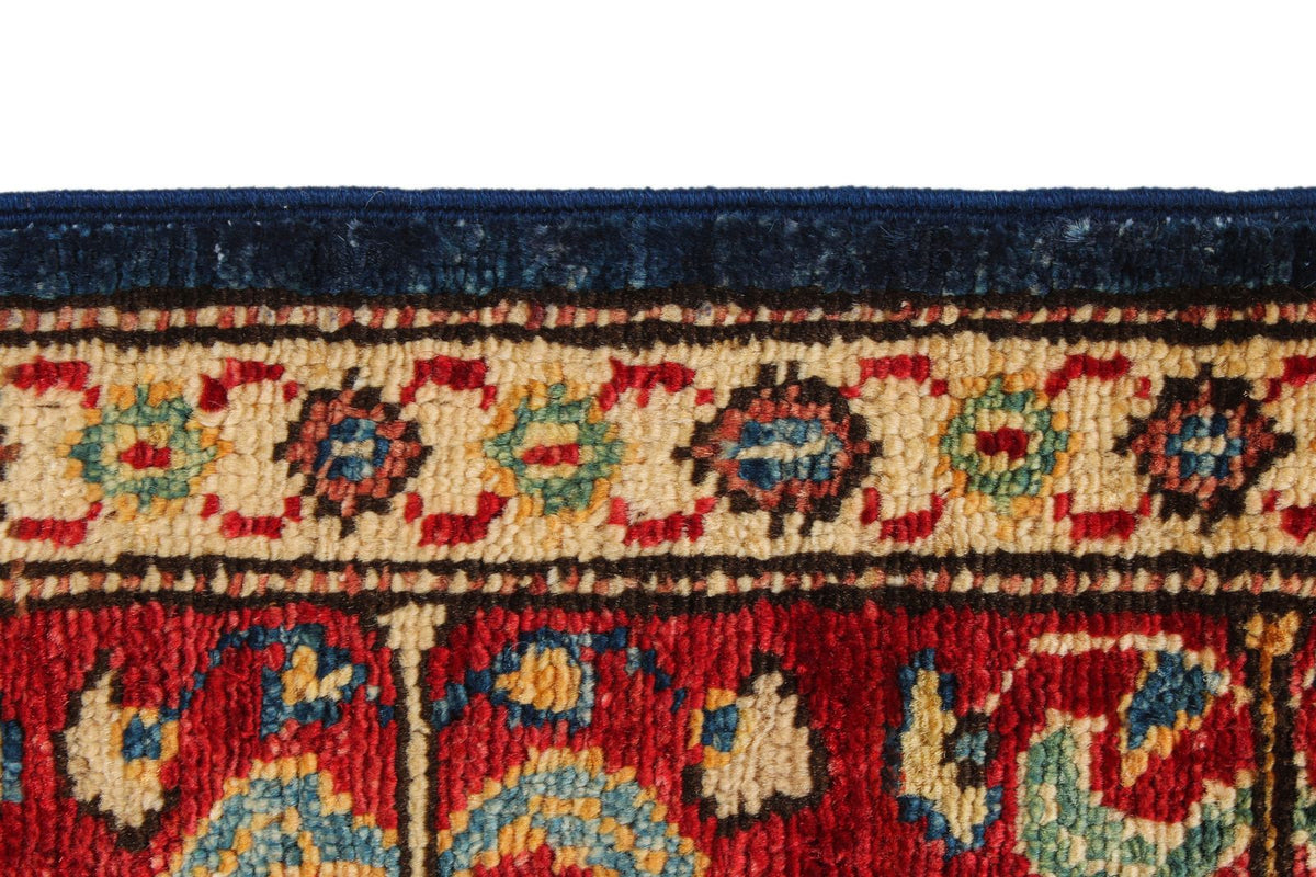 5x8 Navy and Red Kazak Tribal Rug