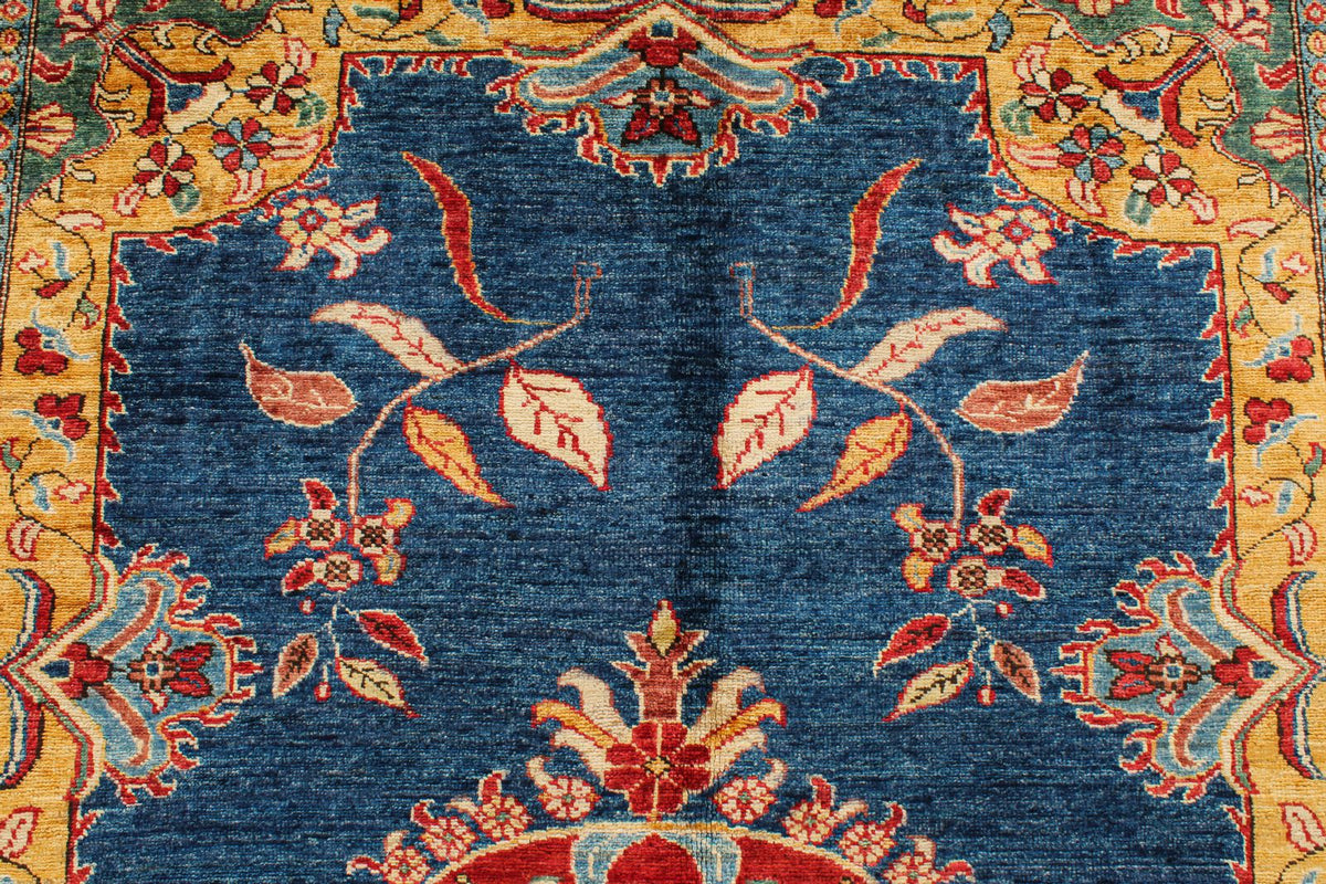 5x8 Navy and Red Kazak Tribal Rug