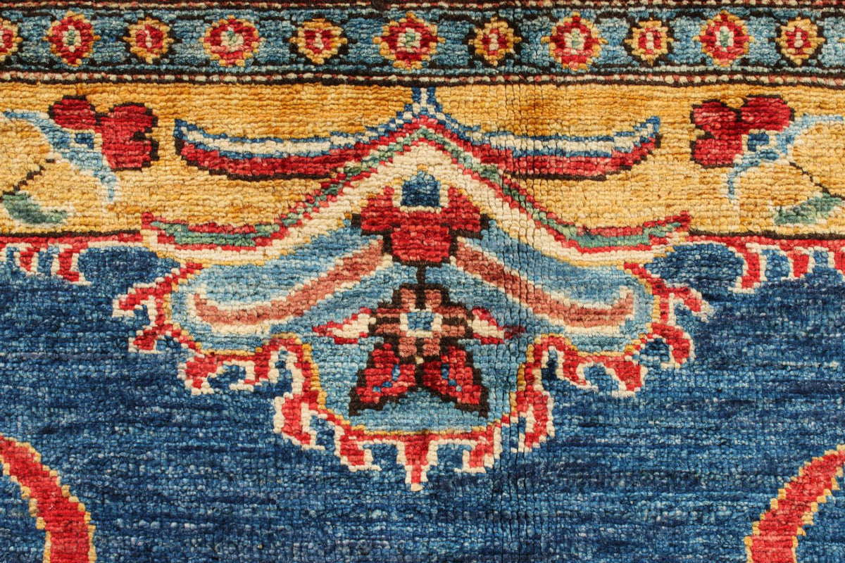 5x8 Navy and Red Kazak Tribal Rug