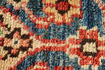 5x8 Ivory and Blue Kazak Tribal Rug