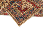 5x8 Ivory and Blue Kazak Tribal Rug