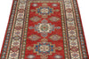3x5 Red and Ivory Kazak Tribal Rug