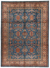 10x13 Navy and Peach Kazak Tribal Rug