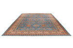 10x13 Navy and Peach Kazak Tribal Rug