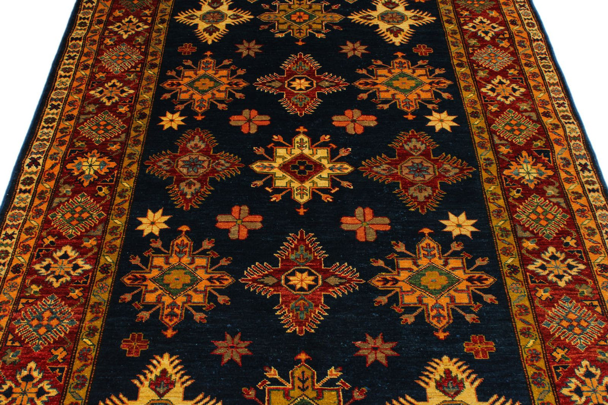 5x7 Navy and Red Kazak Tribal Rug