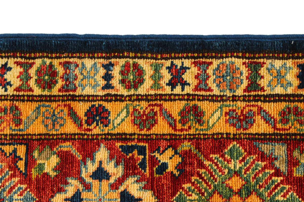 5x7 Navy and Red Kazak Tribal Rug