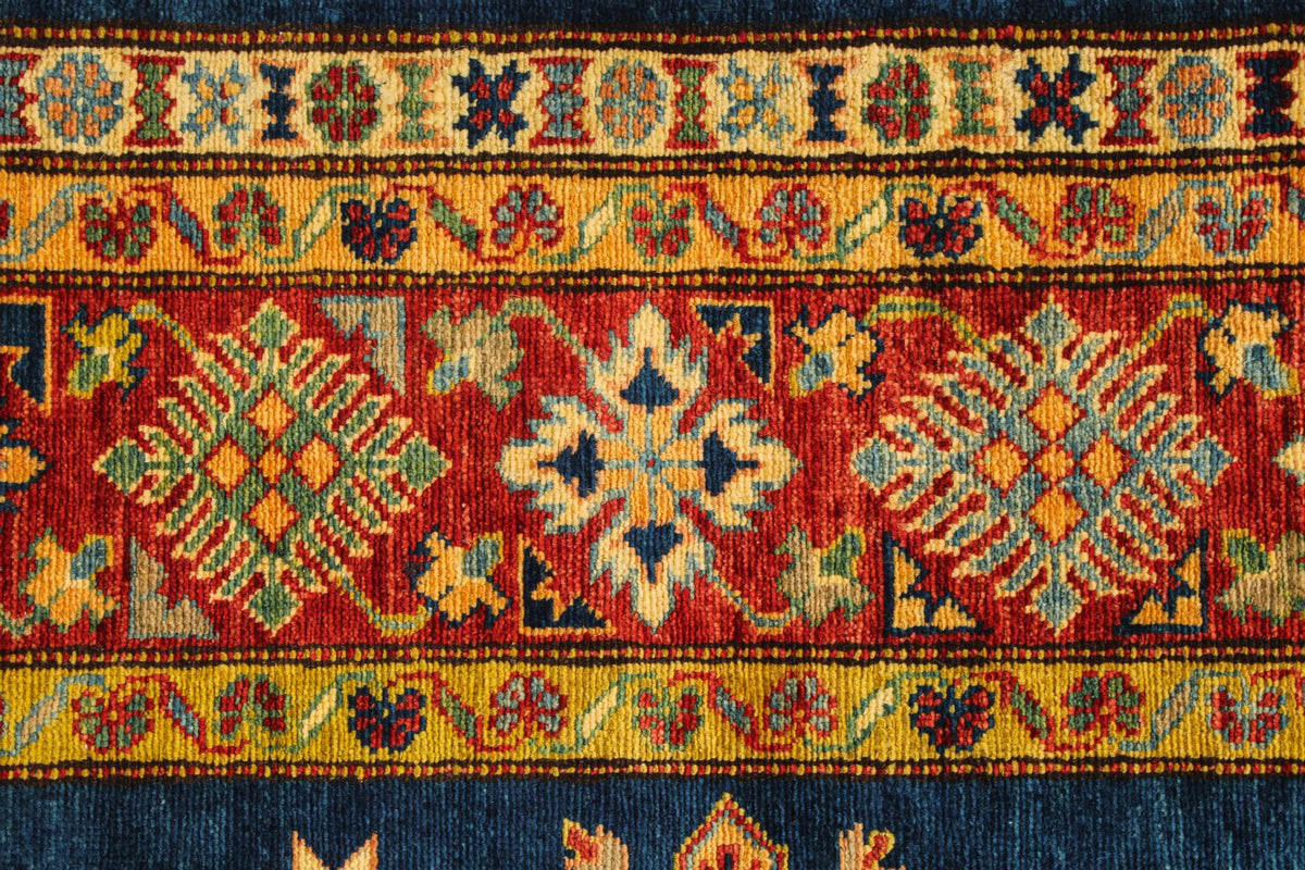 5x7 Navy and Red Kazak Tribal Rug