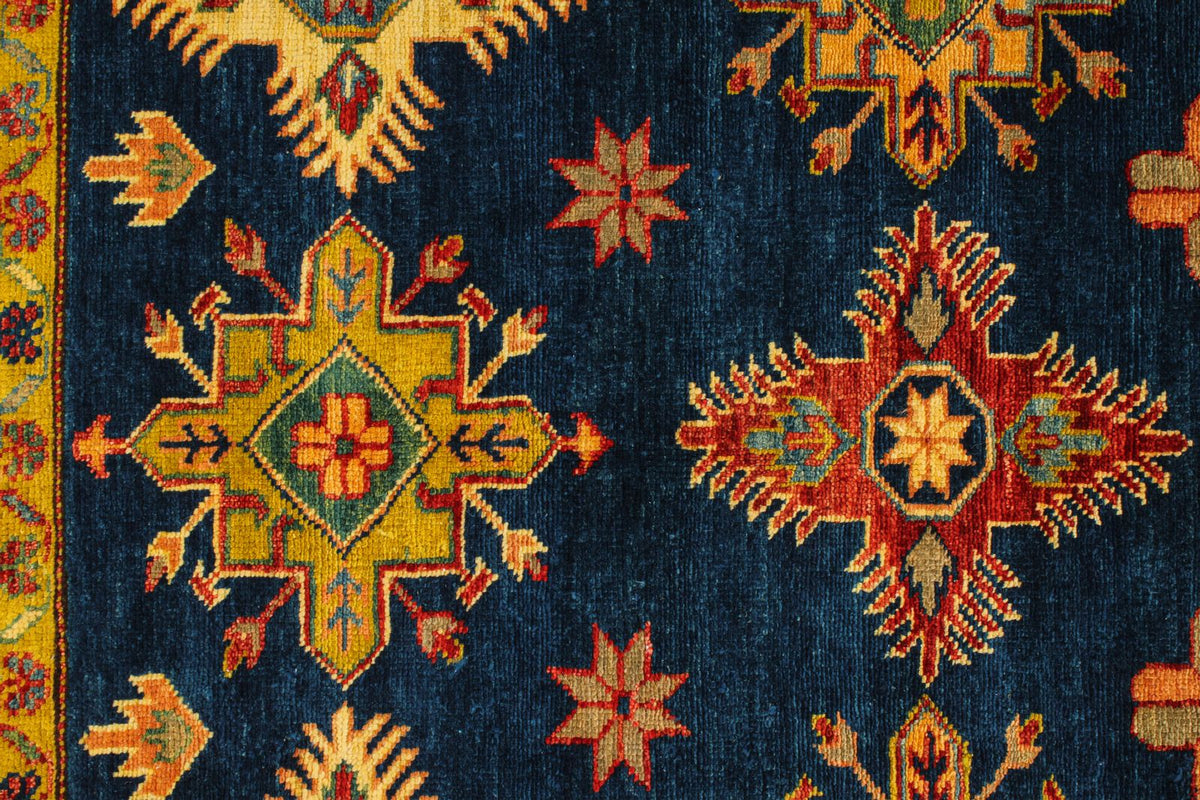 5x7 Navy and Red Kazak Tribal Rug