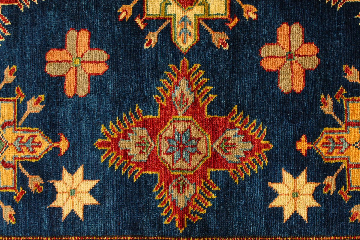 5x7 Navy and Red Kazak Tribal Rug