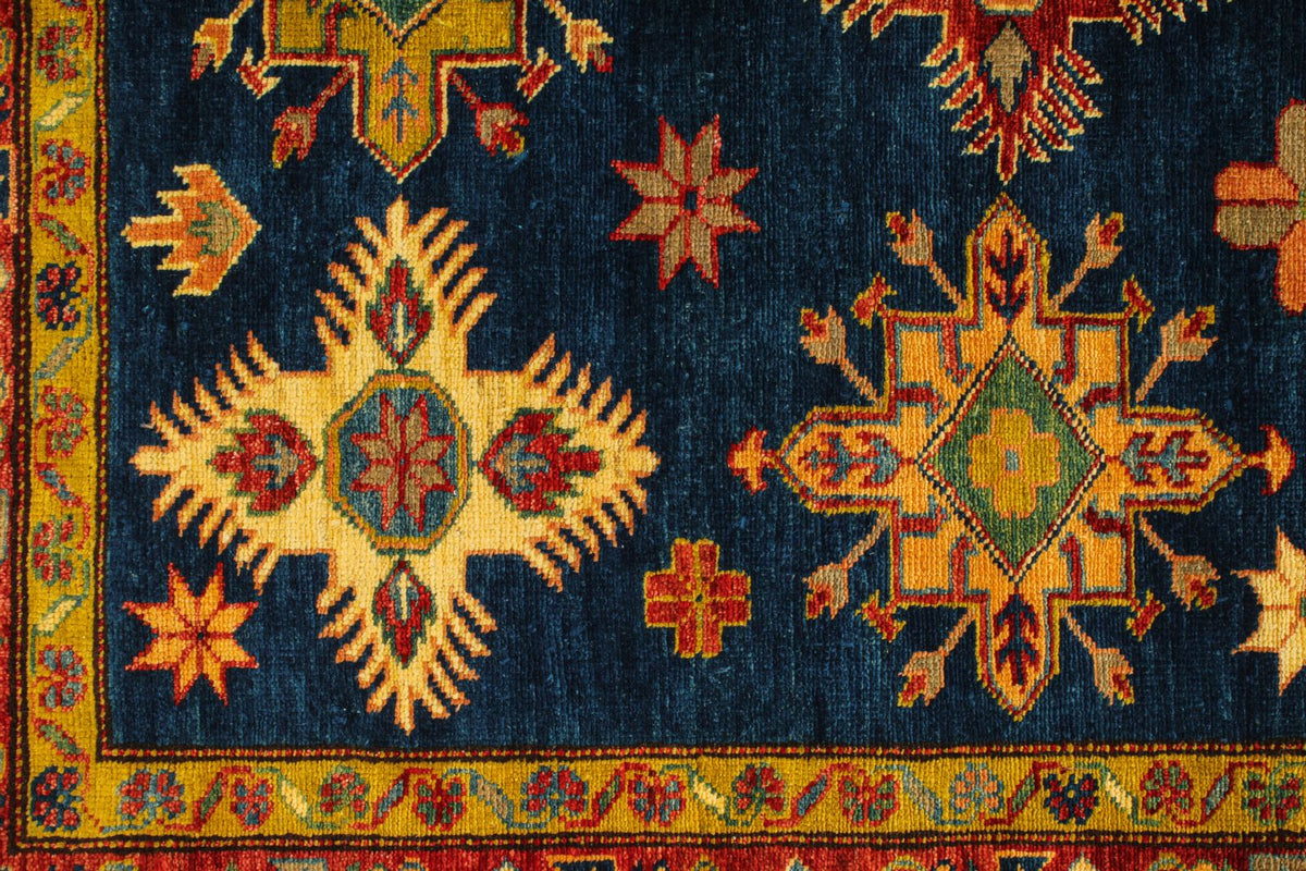 5x7 Navy and Red Kazak Tribal Rug