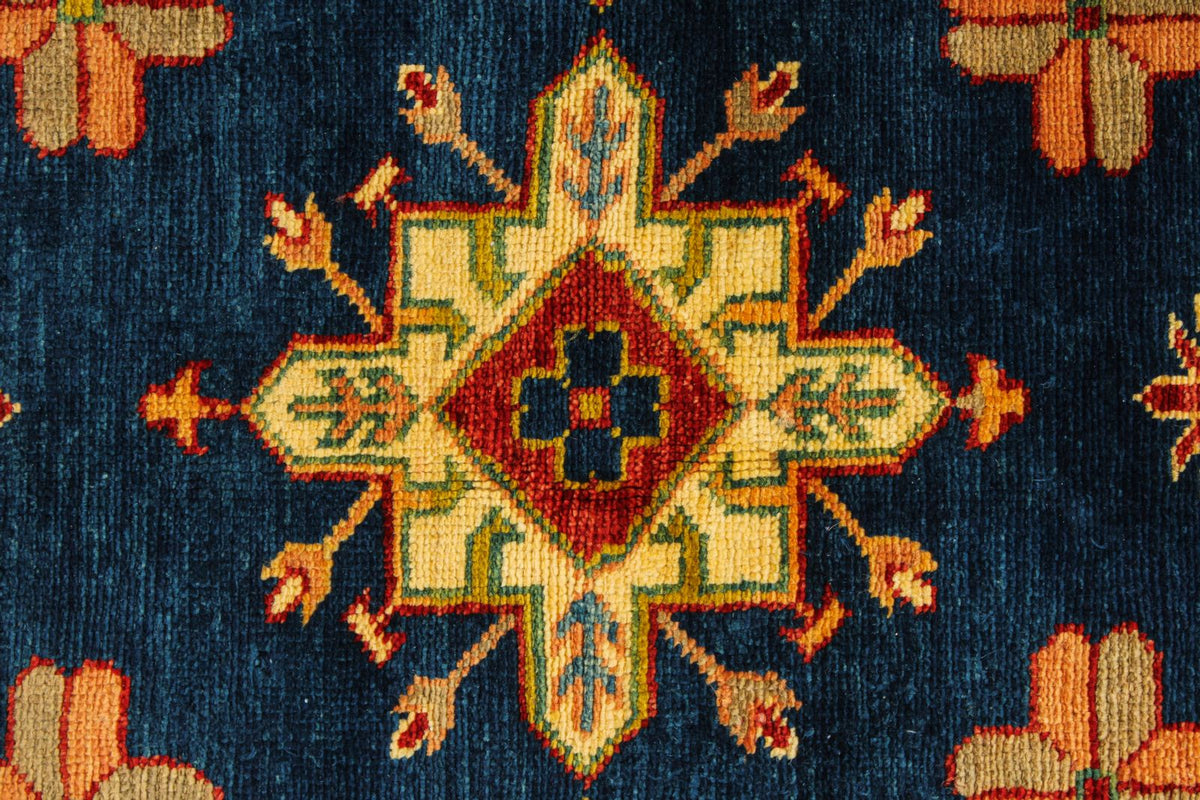 5x7 Navy and Red Kazak Tribal Rug