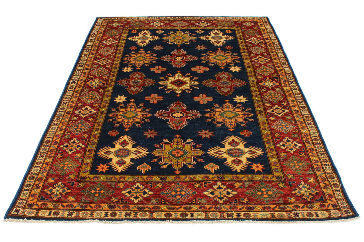 5x7 Navy and Red Kazak Tribal Rug