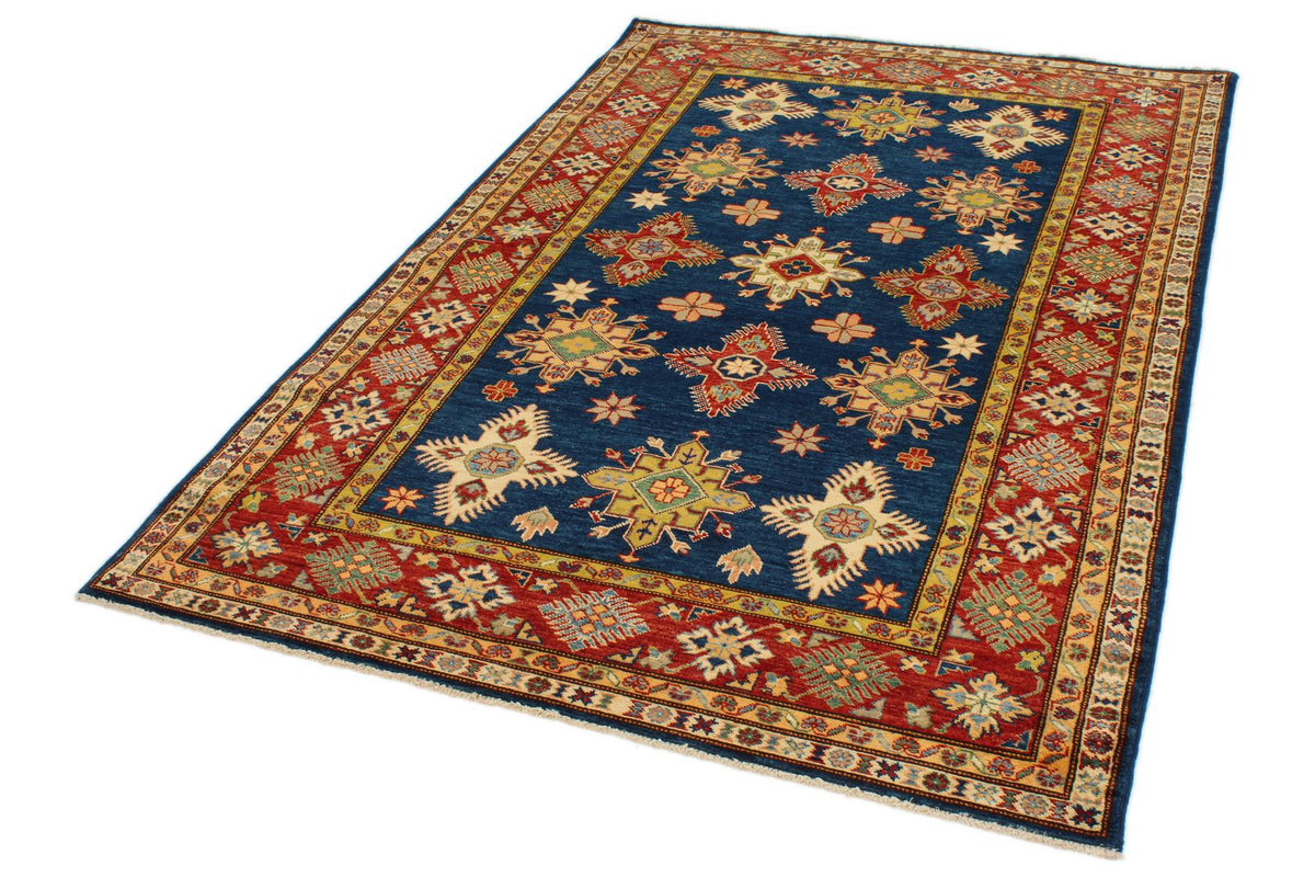 5x7 Navy and Red Kazak Tribal Rug