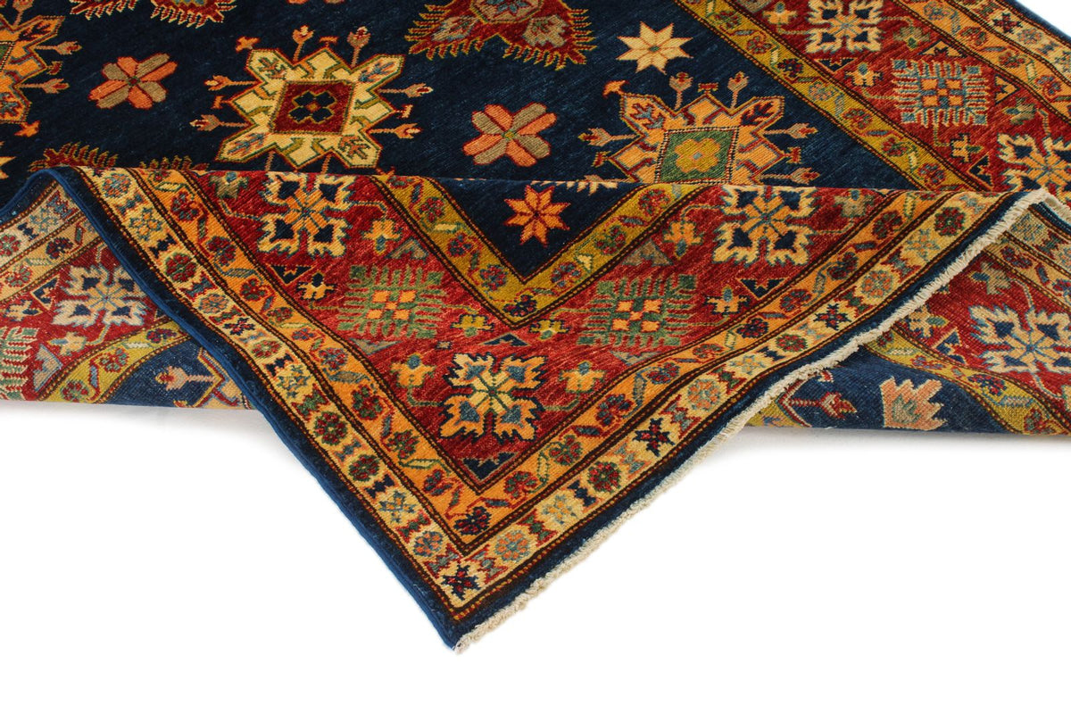 5x7 Navy and Red Kazak Tribal Rug