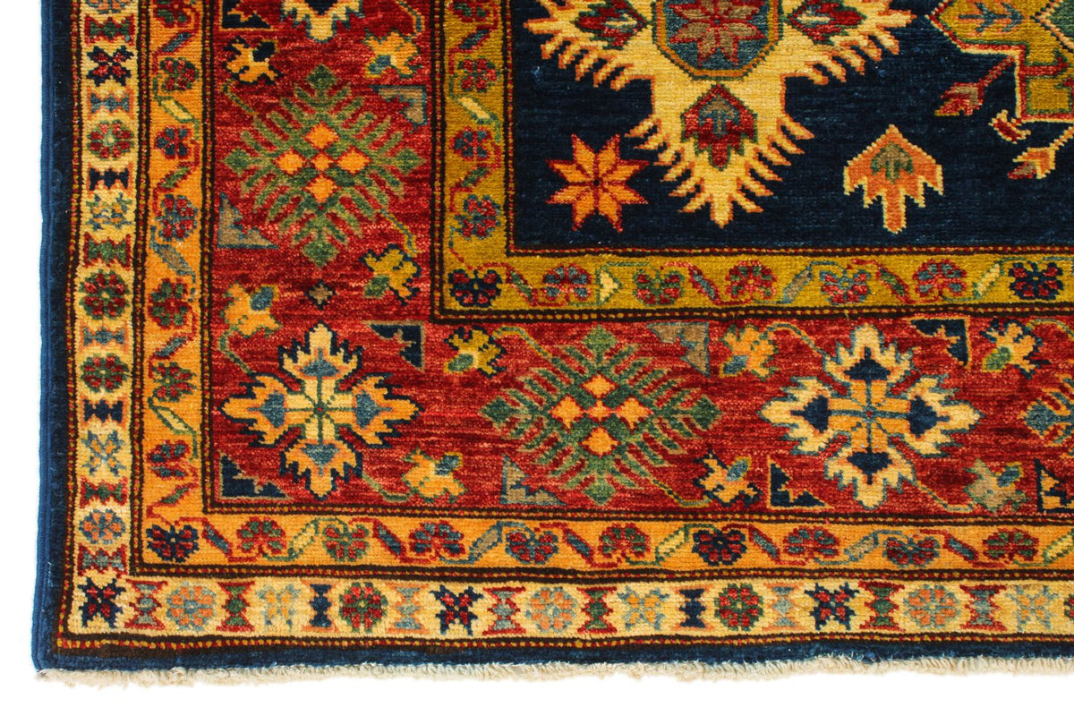 5x7 Navy and Red Kazak Tribal Rug