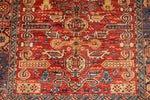 4x6 Red and Navy Kazak Tribal Rug