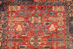 4x6 Red and Navy Kazak Tribal Rug