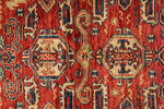 4x6 Red and Navy Kazak Tribal Rug