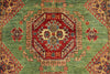 5x8 Green and Red Kazak Tribal Rug