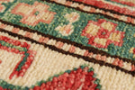 4x6 Red and Ivory Kazak Tribal Rug