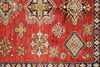 5x7 Red and Ivory Kazak Tribal Rug